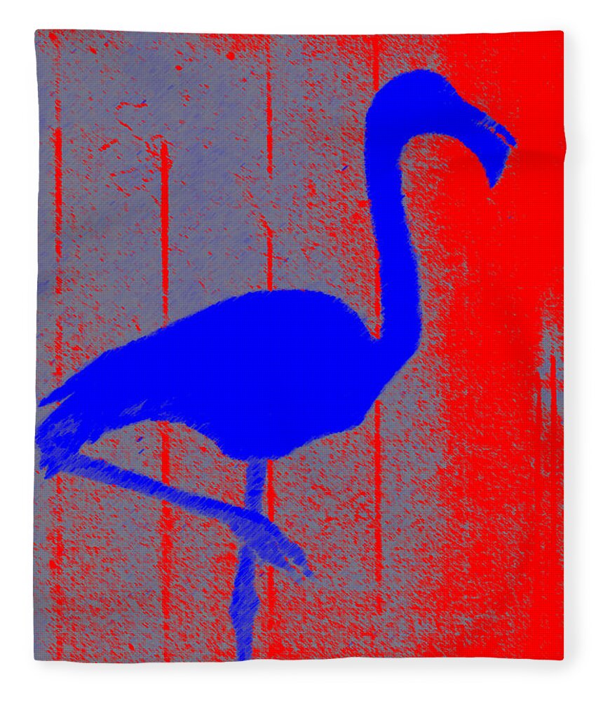 Flamingo Fleece Blanket featuring the digital art Le Flamant by George Pedro