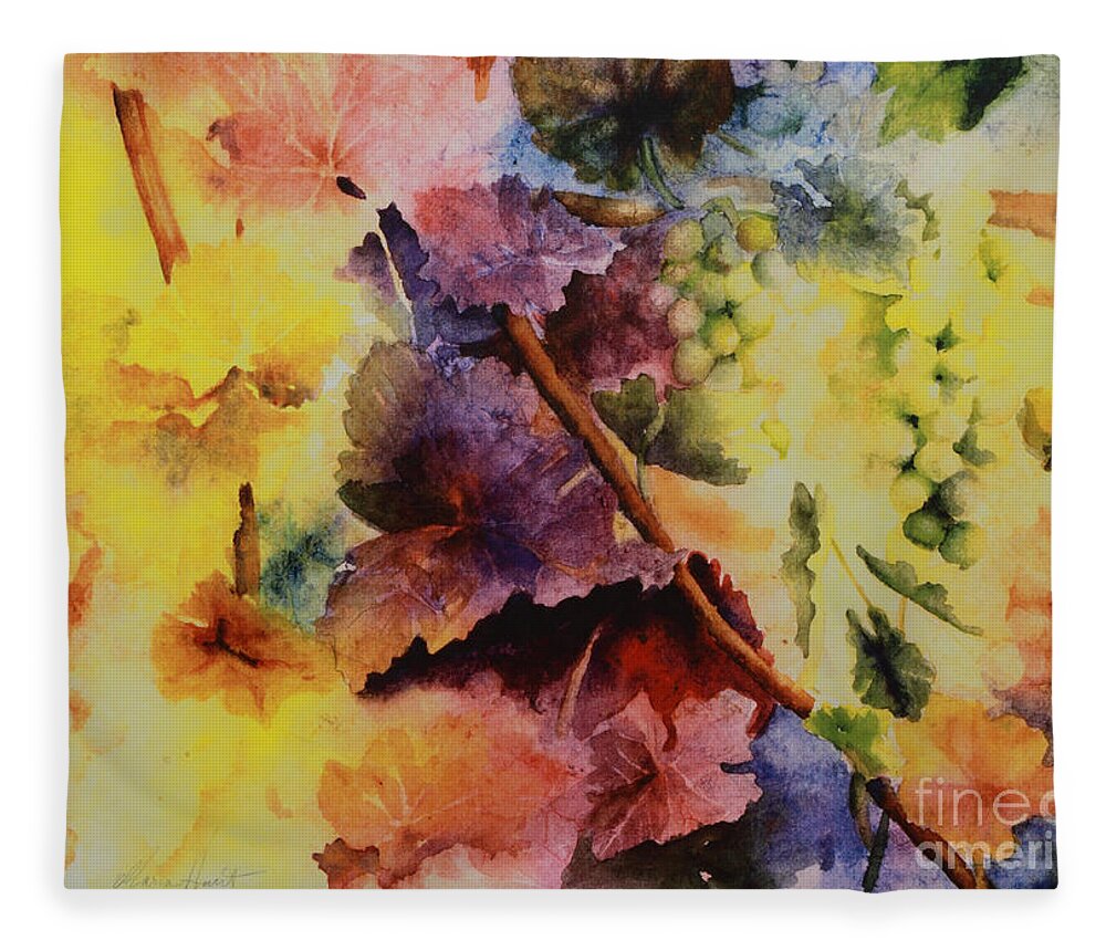 Still Life Fleece Blanket featuring the painting Le Magie d' Automne by Maria Hunt