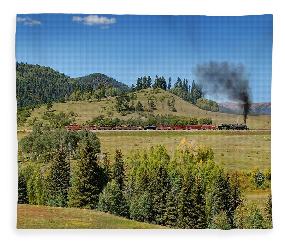 Steam Train Photographs Fleece Blanket featuring the photograph Leaving Laboto by Ken Smith