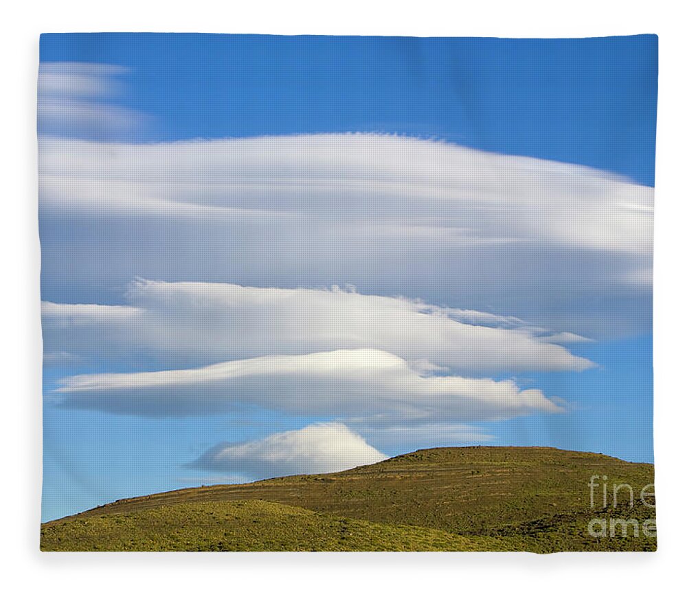 00346037 Fleece Blanket featuring the photograph Lenticular Clouds Over Torres Del Paine by Yva Momatiuk John Eastcott