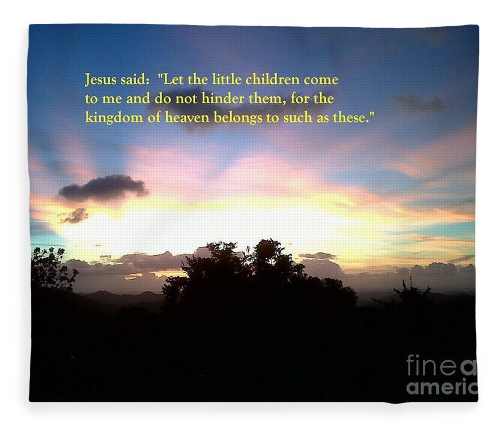 Jesus Christ Fleece Blanket featuring the photograph Let the Little Children Come to Me by Alice Terrill