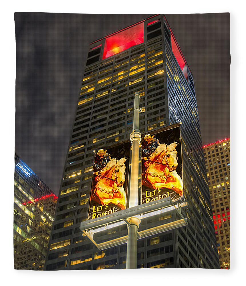 Downtown Fleece Blanket featuring the photograph Let's Rodeo by Tim Stanley