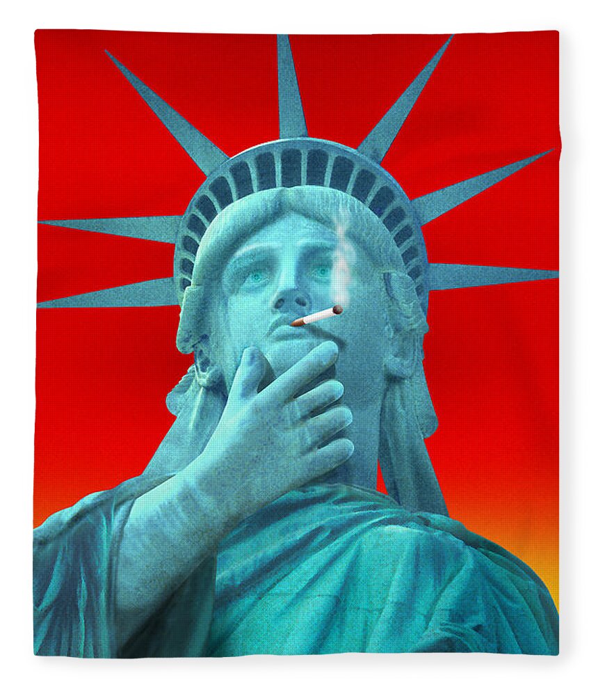 Pop Art Fleece Blanket featuring the photograph Liberated Lady - Special by Mike McGlothlen
