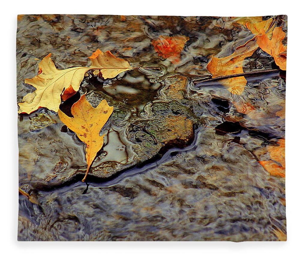Autumn Fleece Blanket featuring the photograph Life Flows by Viviana Nadowski
