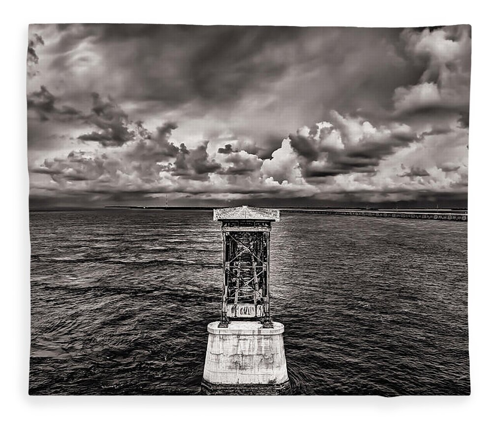 Bahia Honda Bridge Fleece Blanket featuring the photograph Life of a Bridge by Raul Rodriguez