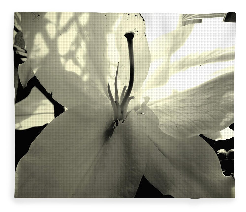 Lili Fleece Blanket featuring the photograph Lily White by Katy Hawk