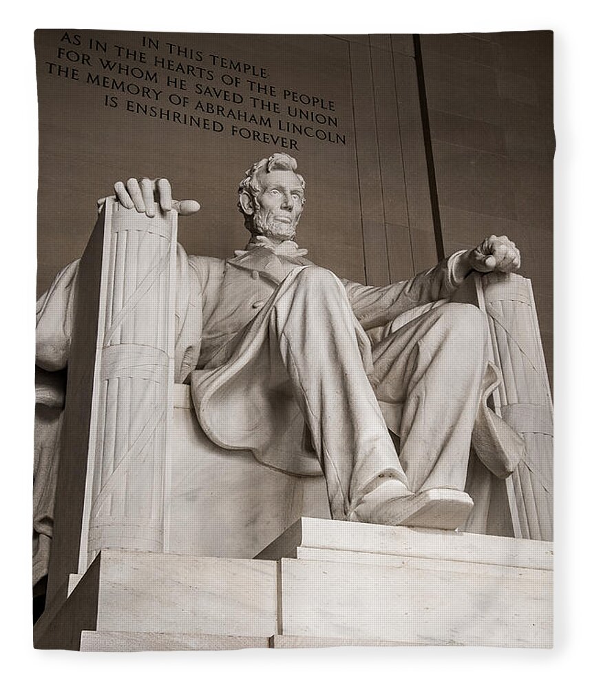 Abraham Lincoln Fleece Blanket featuring the photograph Lincoln Remembered by Joan Wallner