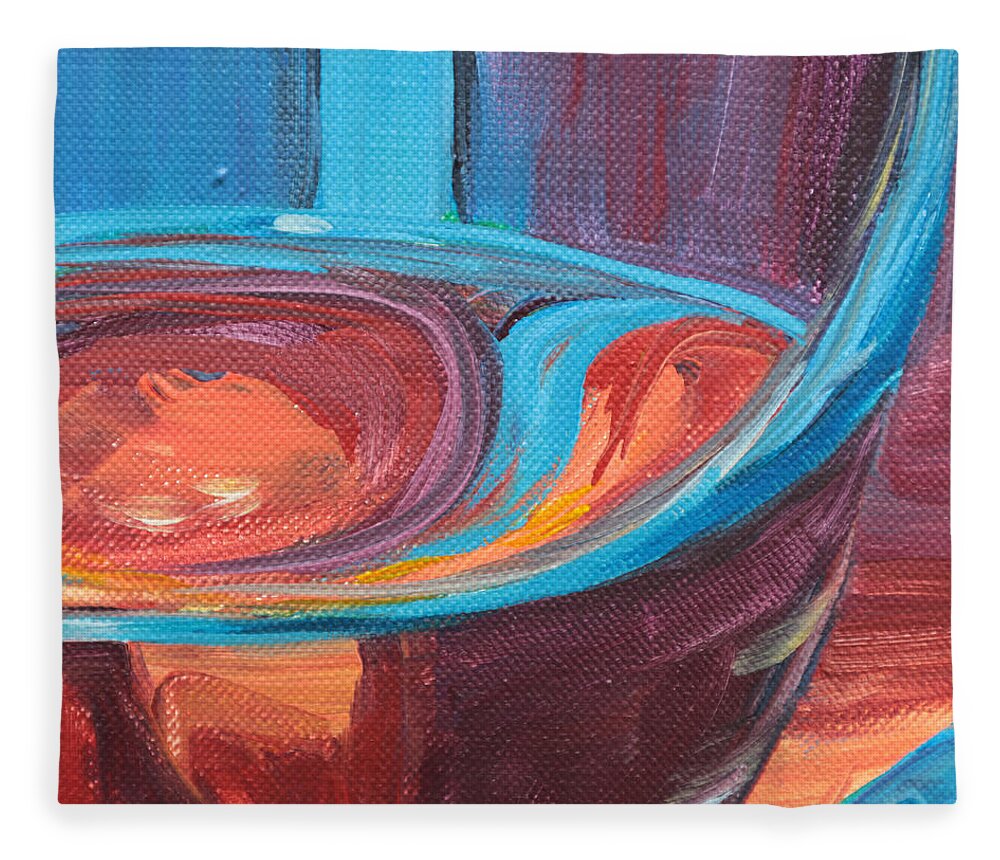 Wine Fleece Blanket featuring the painting Liquid Sway by Trina Teele
