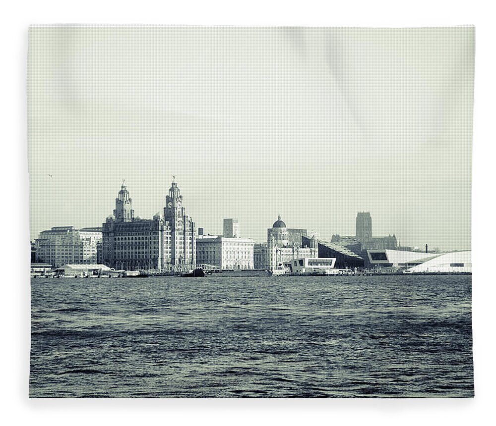 3 Graces Fleece Blanket featuring the photograph Liverpool Water Front by Spikey Mouse Photography