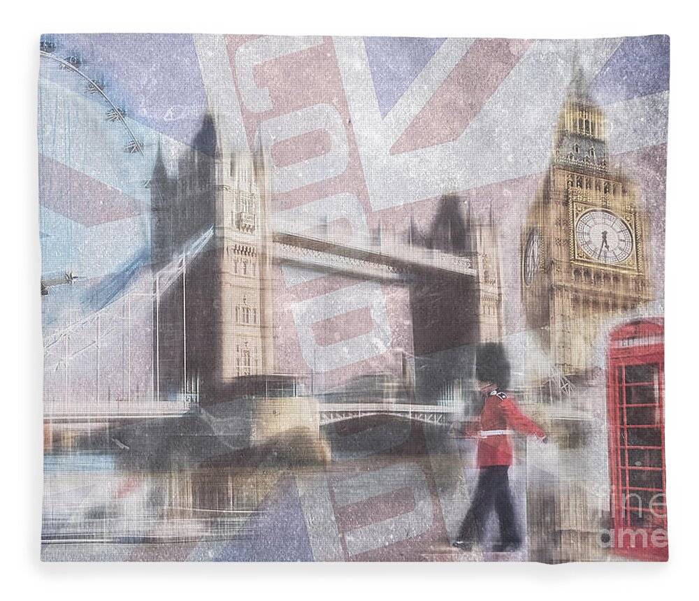 Great Britain Fleece Blanket featuring the photograph London blue by Hannes Cmarits
