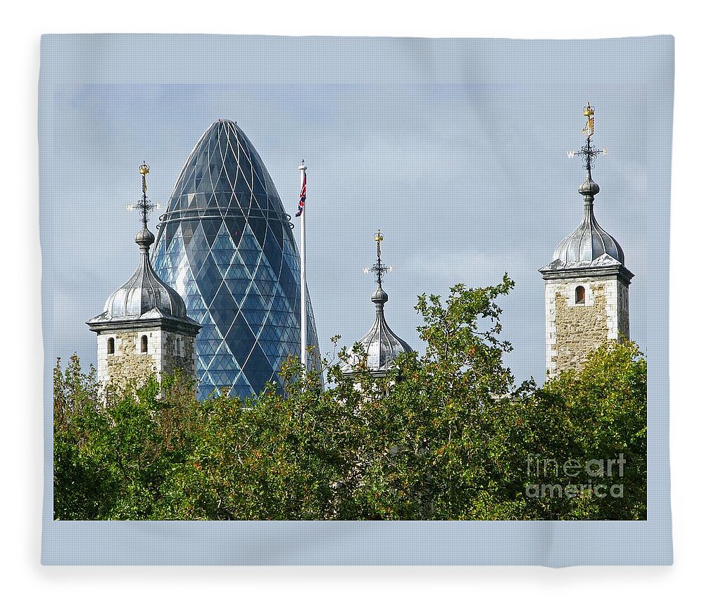 London Towers By Ann Horn Fleece Blanket featuring the photograph London Towers by Ann Horn