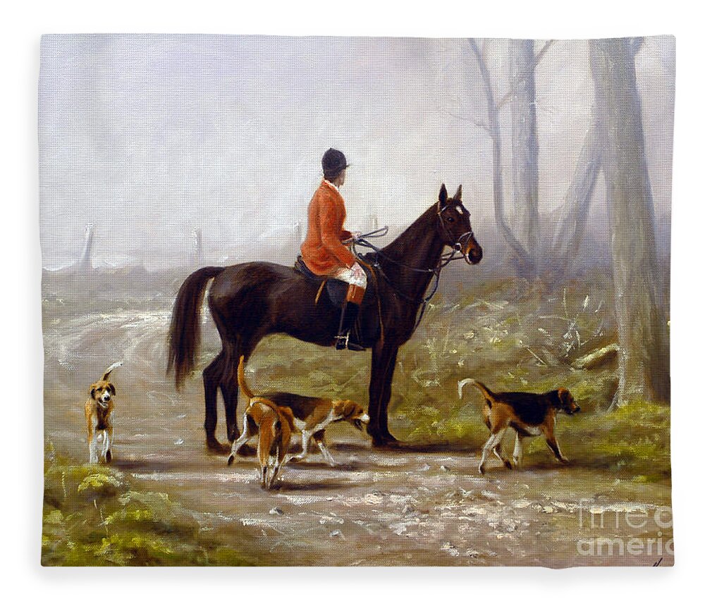 Horse Paintings Fleece Blanket featuring the painting Losing the scent by John Silver