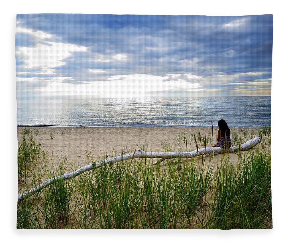 Beach Fleece Blanket featuring the photograph Lost in Thought by Rick Bartrand