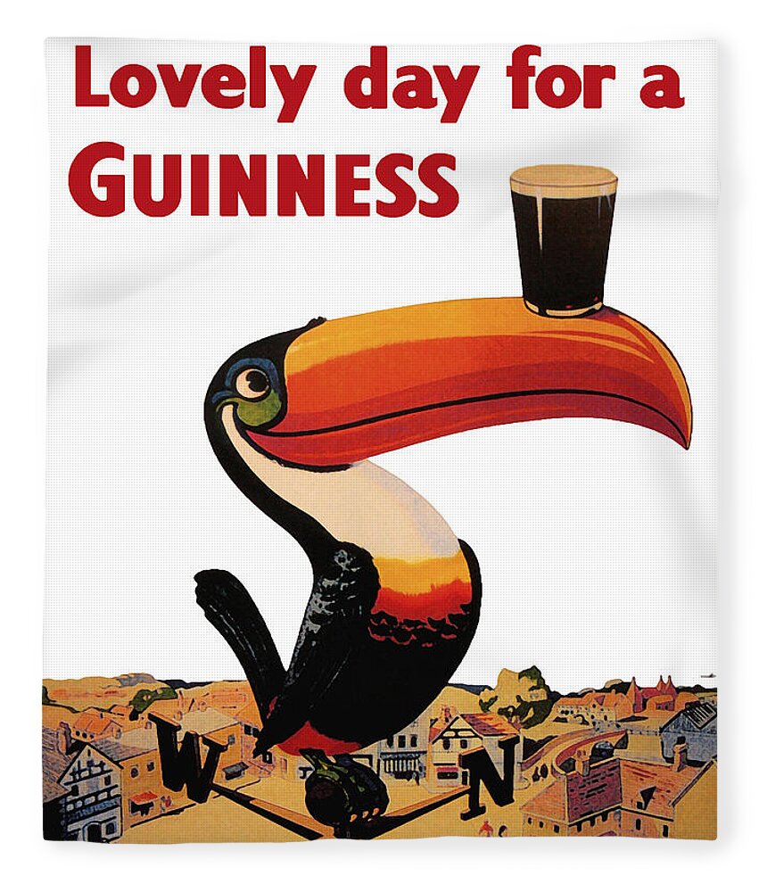 #faatoppicks Fleece Blanket featuring the digital art Lovely Day for a Guinness by Georgia Clare