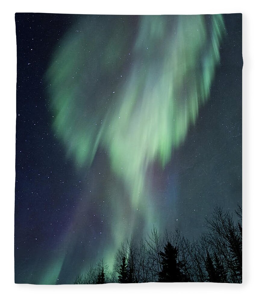 Aurora Borealis Fleece Blanket featuring the photograph Lucid Dream by Priska Wettstein