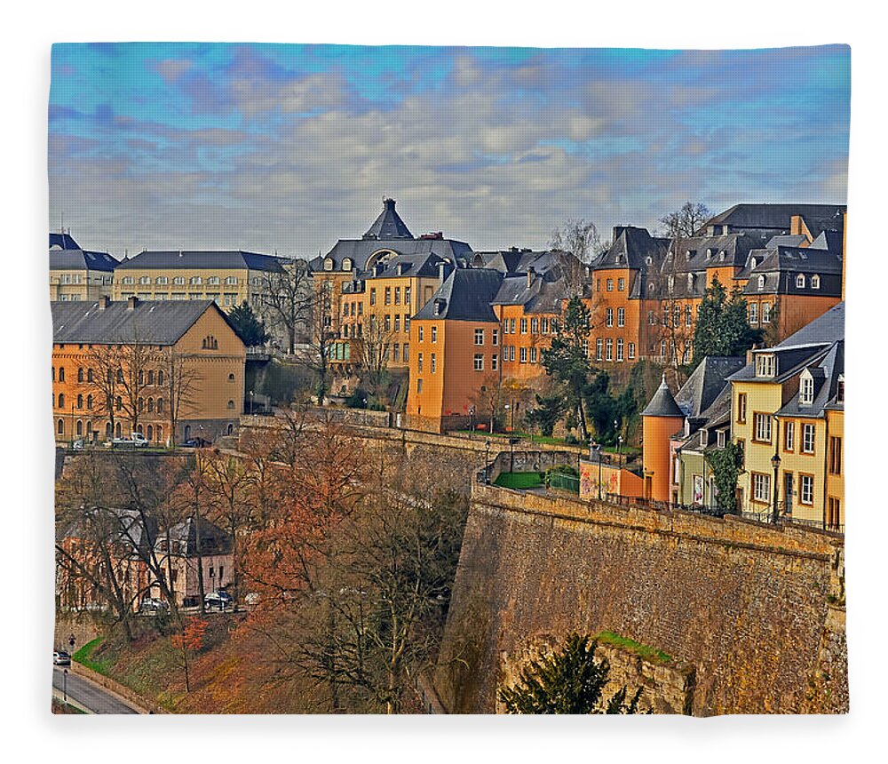 Travel Fleece Blanket featuring the photograph Luxembourg Fortification by Elvis Vaughn