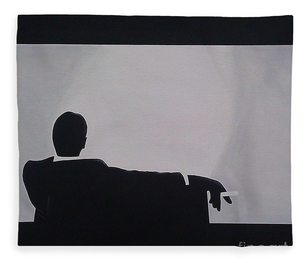 Artist Fleece Blanket featuring the painting Mad Men in Silhouette by John Lyes