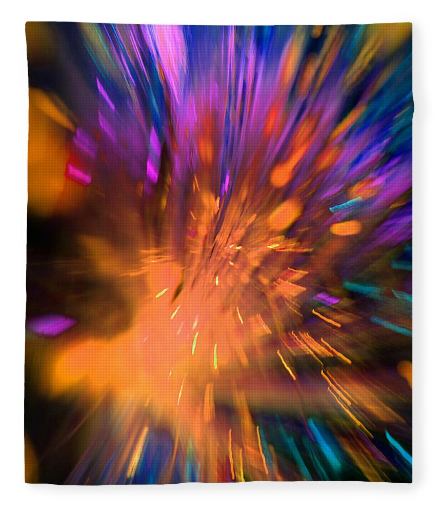 Abstract Fleece Blanket featuring the photograph Mad World by Dazzle Zazz