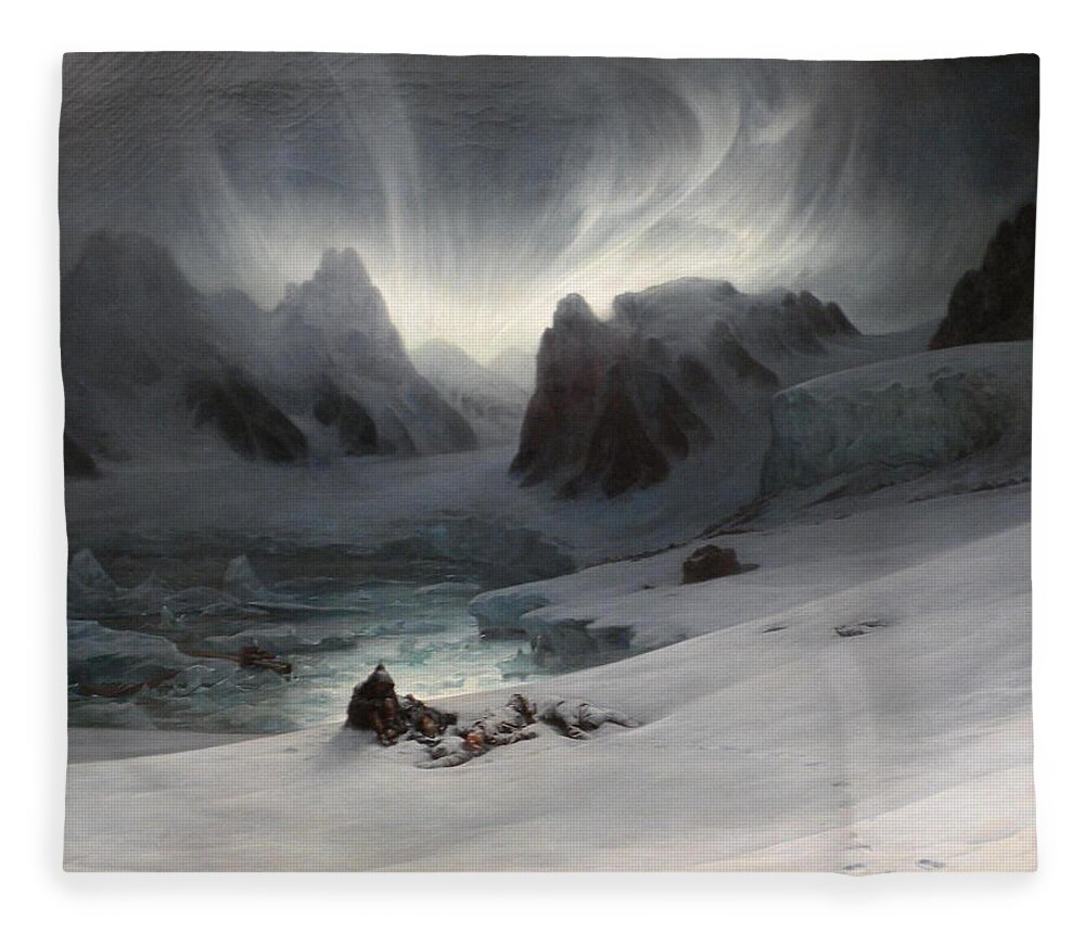 Magdalena Bay Fleece Blanket featuring the painting Magdalena Bay by Auguste Francois Biard