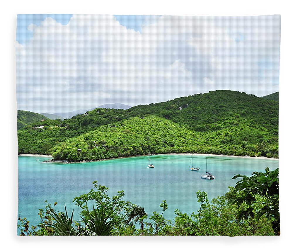 Scenics Fleece Blanket featuring the photograph Maho Bay, St. John by Driendl Group