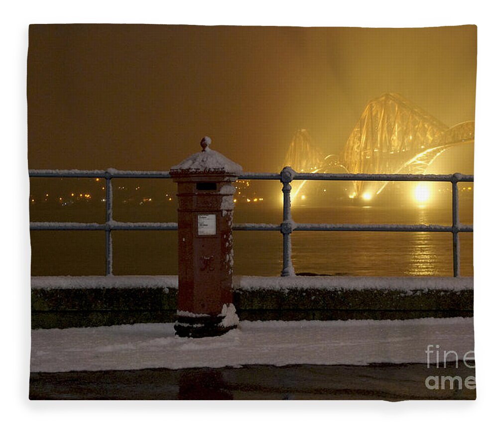 Red Mail Box Fleece Blanket featuring the photograph Mail post by Elena Perelman