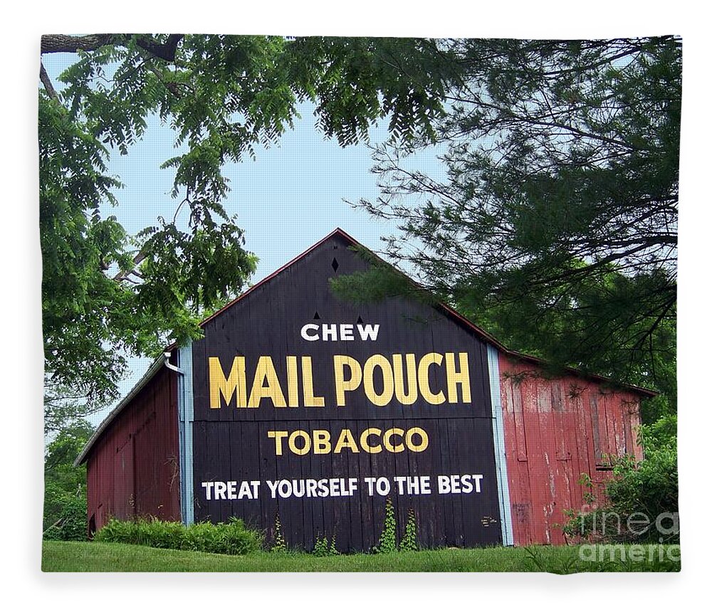 Ohio Fleece Blanket featuring the photograph Mail Pouch Barn Framed by Charles Robinson