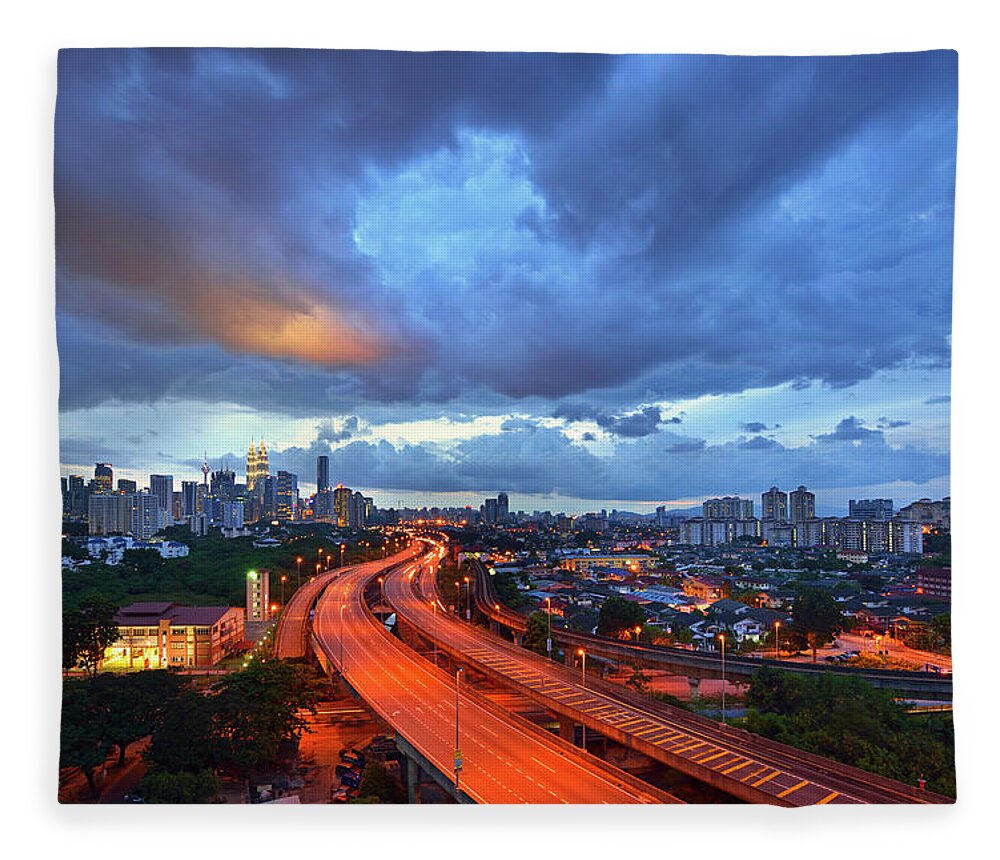 Outdoors Fleece Blanket featuring the photograph Malaysia - Kuala Lumpur City Klcc by By Toonman