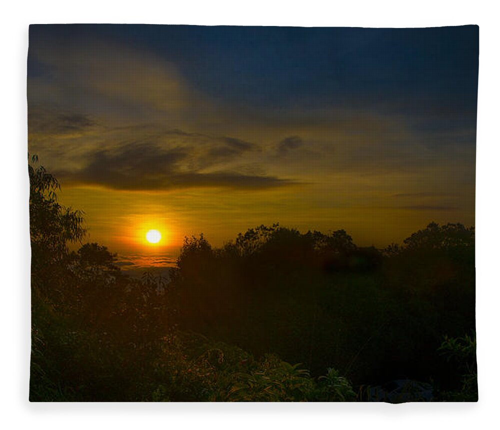 Sun Fleece Blanket featuring the photograph Malaysia Sunrise by Bill Cubitt