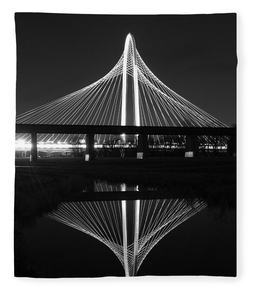Margaret Hunt Hill Bridge Fleece Blanket featuring the photograph Margaret Hunt Hill Bridge Reflection by Jonathan Davison