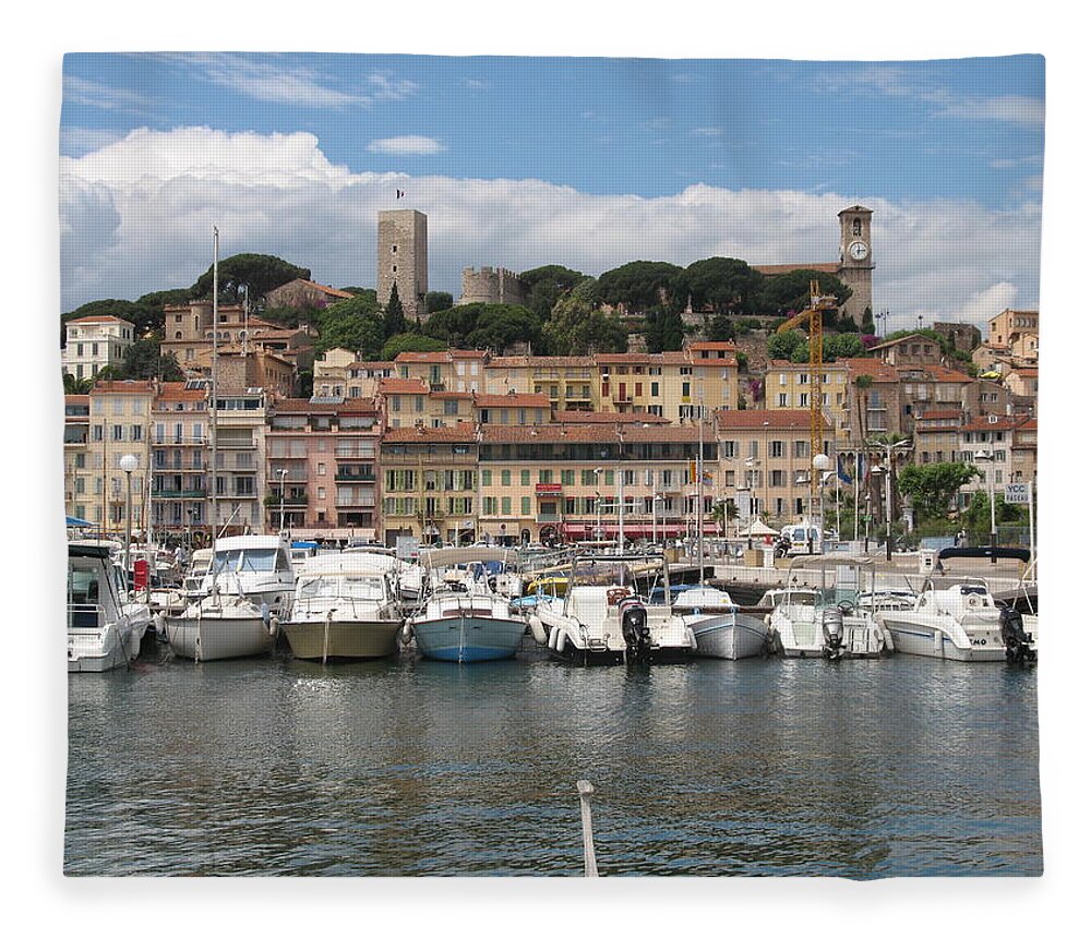 Marina Fleece Blanket featuring the photograph Marina Cannes by Christiane Schulze Art And Photography