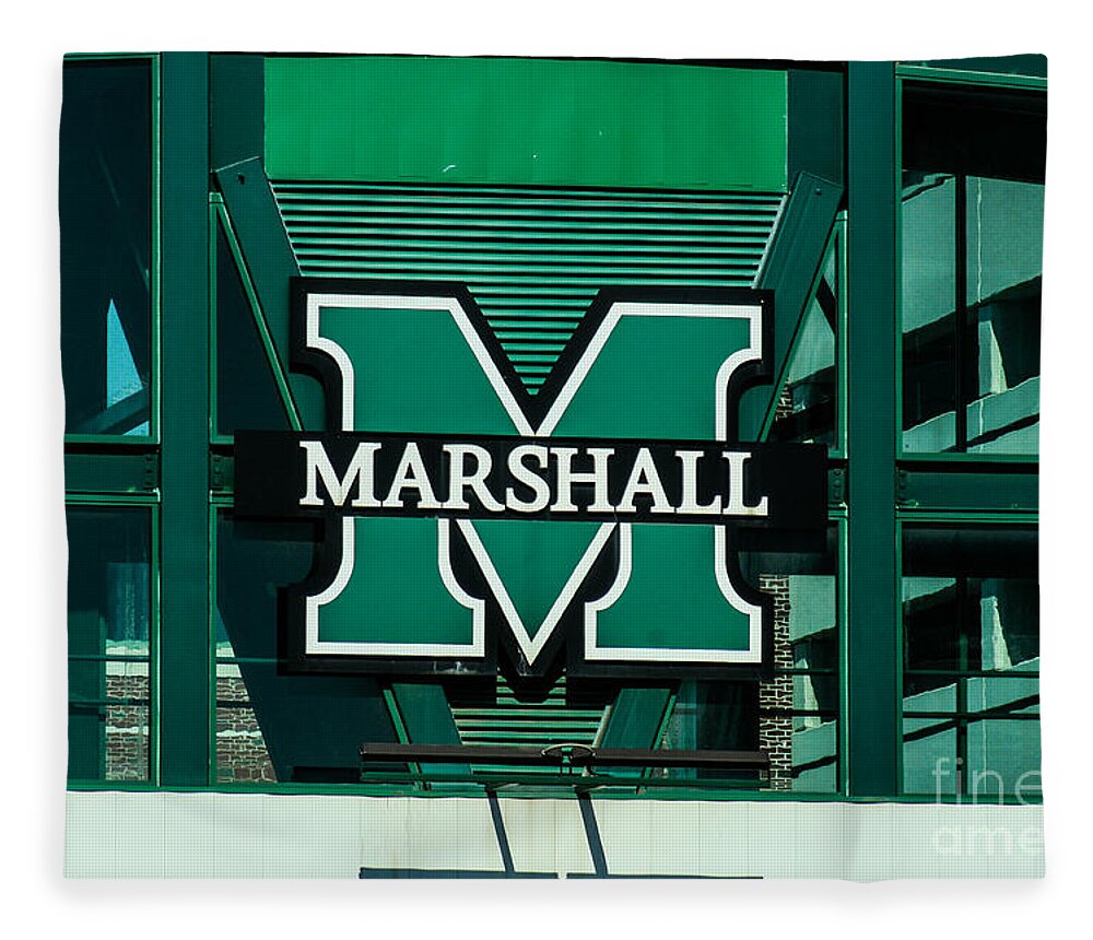 Marshall University Fleece Blanket featuring the photograph Marshall University by Tommy Anderson