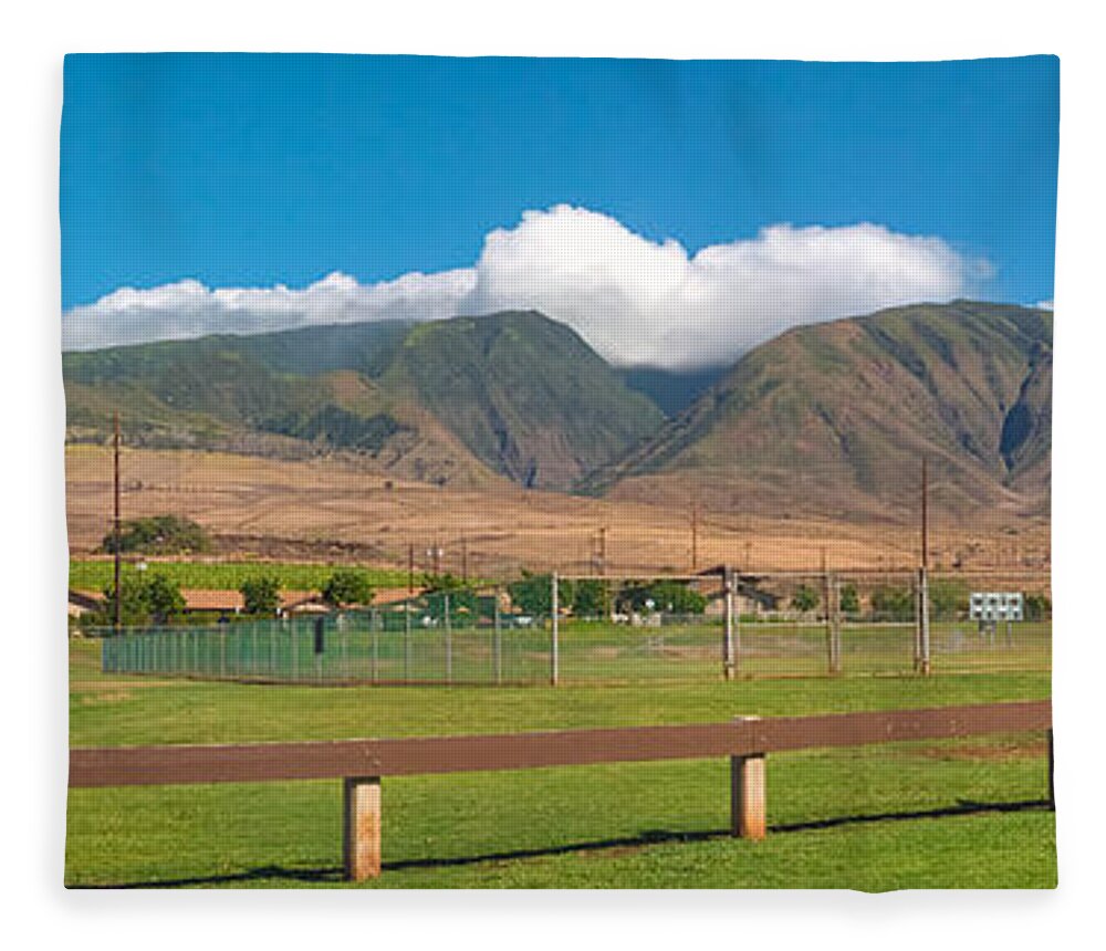 Hawaii Fleece Blanket featuring the photograph Maui Hawaii Mountains near Kaanapali  by Lars Lentz