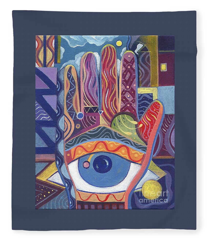 Visions Fleece Blanket featuring the painting May You Realize Your Dreams by Helena Tiainen