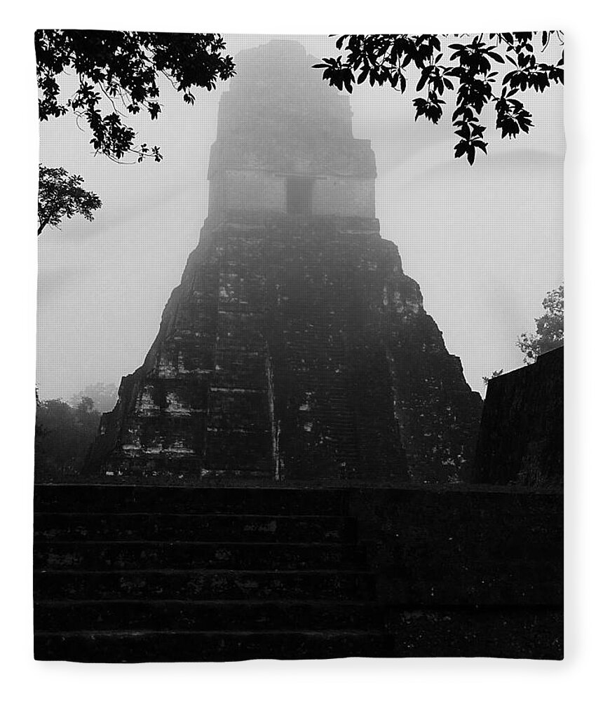 The Ruin Fleece Blanket featuring the photograph Maya Ruins 2 by Xueling Zou