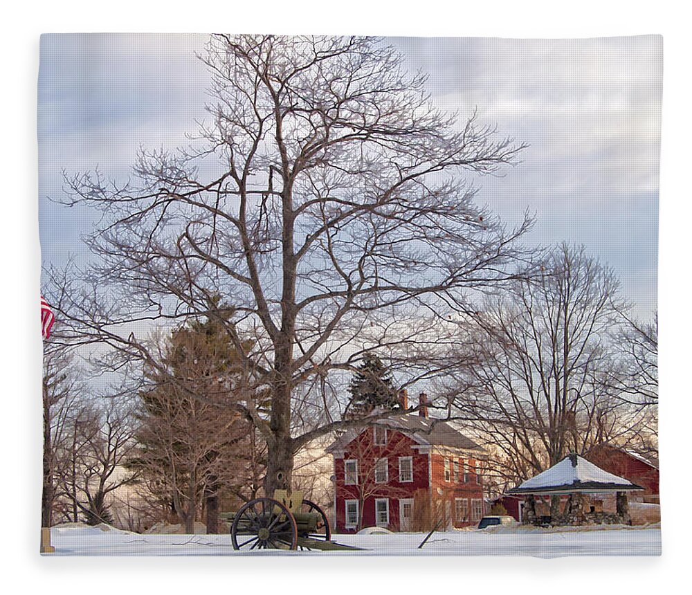 Meetinghouse Hill Fleece Blanket featuring the photograph Meetinghouse Hill by Donna Doherty