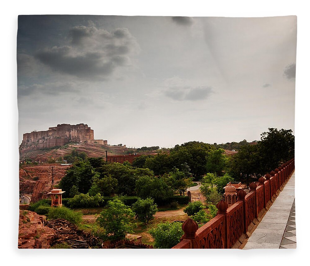Tranquility Fleece Blanket featuring the photograph Mehrangarh Fort by Amit R