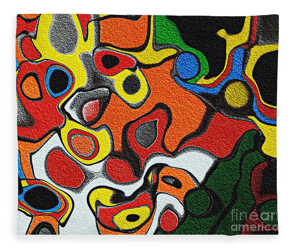 Melted Rubiks Cube Fleece Blanket featuring the photograph Melted Rubiks Cube by Andee Design