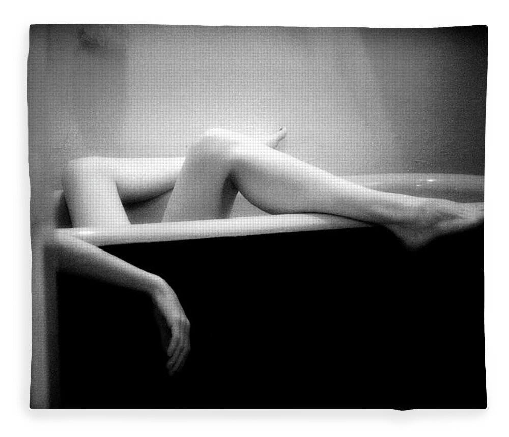 Female Nude Fleece Blanket featuring the photograph Melting by Lindsay Garrett