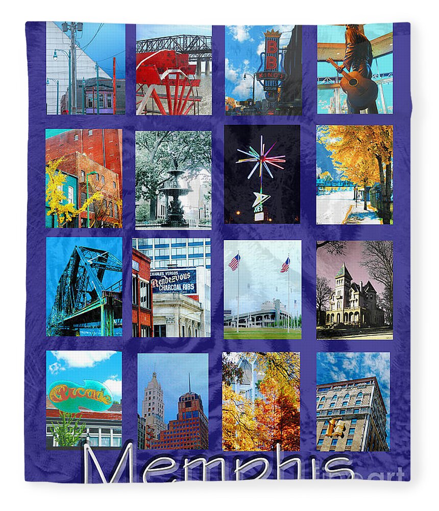 Memphis Fleece Blanket featuring the digital art Memphis by Lizi Beard-Ward