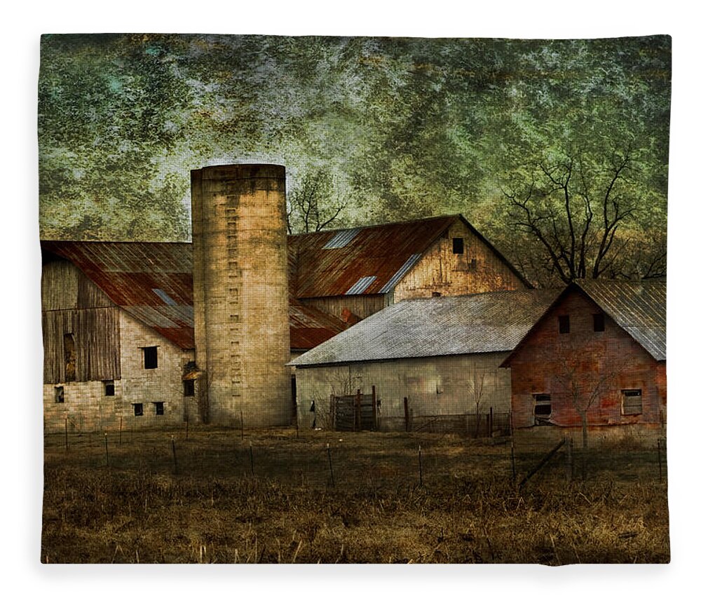 Mennonite Fleece Blanket featuring the photograph Mennonite Farm in Tennessee USA by Kathy Clark