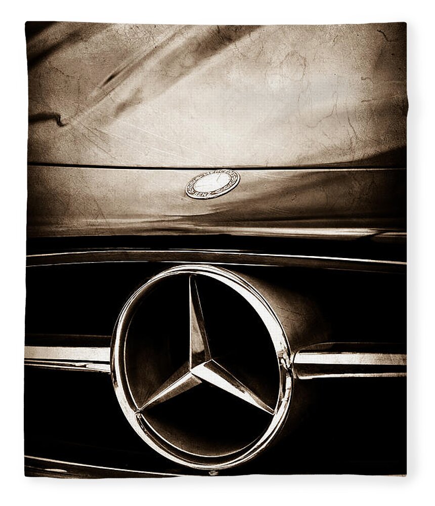 Mercedes-benz Grille Emblem Fleece Blanket featuring the photograph Mercedes-Benz Grille Emblem by Jill Reger