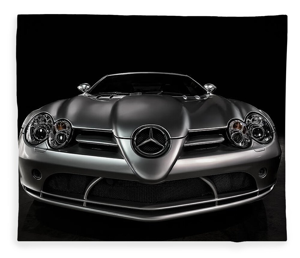 Mercedes Fleece Blanket featuring the digital art Mercedes McLaren SLR by Douglas Pittman