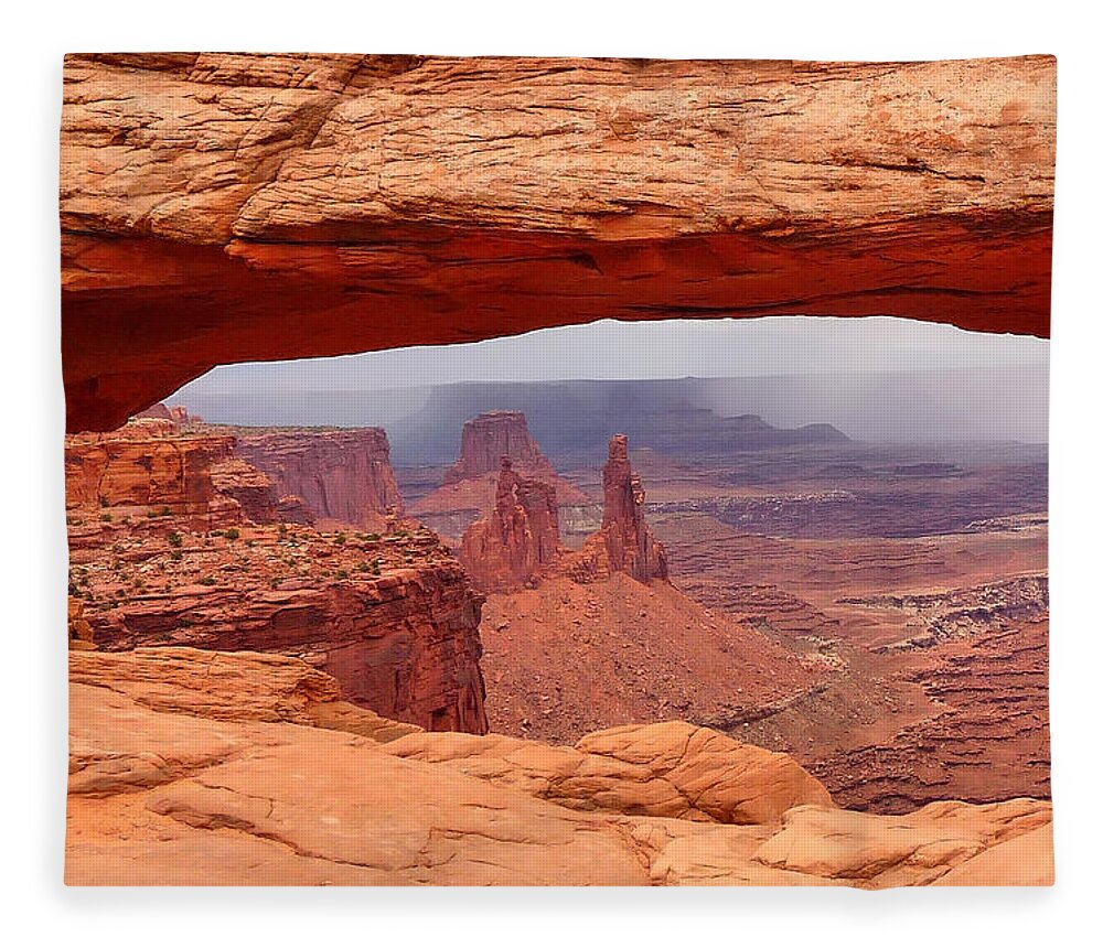 Mesa Arch Fleece Blanket featuring the photograph Mesa Arch in Canyonlands National Park by Mitchell R Grosky