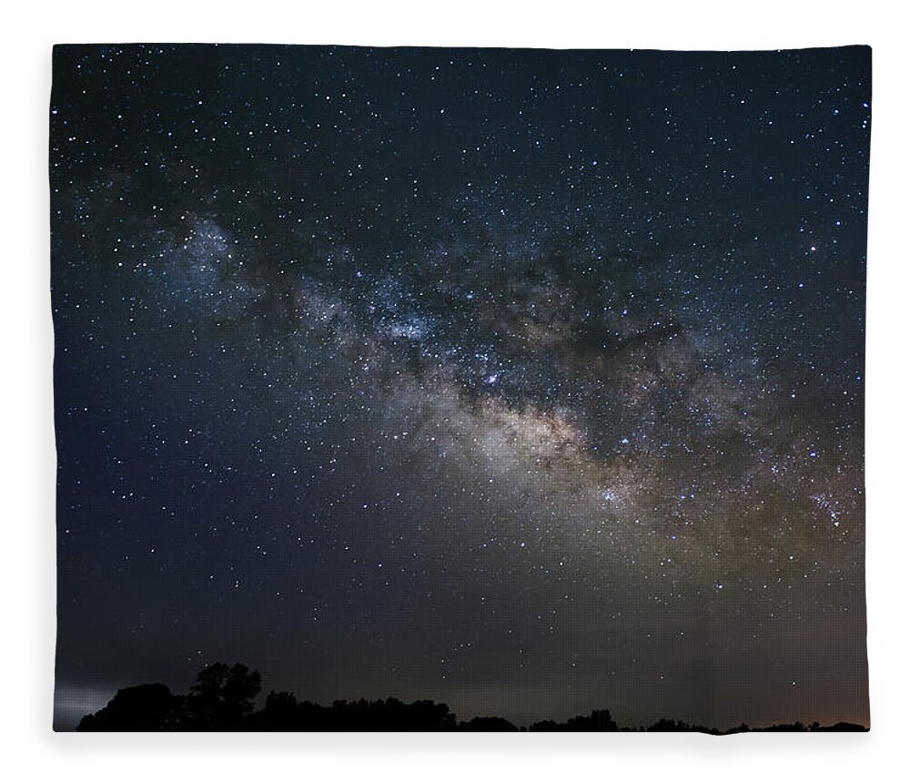 Milky Way Fleece Blanket featuring the photograph Milky Way Above The Trees by Todd Aaron