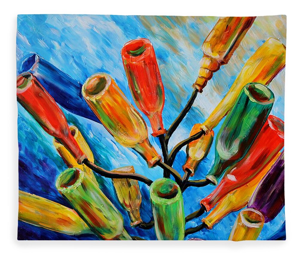 Still Life Fleece Blanket featuring the painting Mississippi Bottle Tree by Karl Wagner