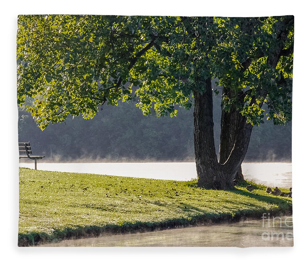 Al Andersen Fleece Blanket featuring the photograph Misty Morning At Hudson Springs by Al Andersen