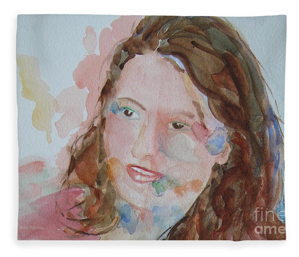 Woman Fleece Blanket featuring the painting Misty by Sandy McIntire