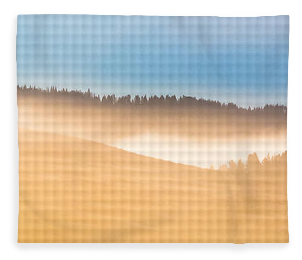  Fleece Blanket featuring the photograph Misty Yellowstone  by Lars Lentz