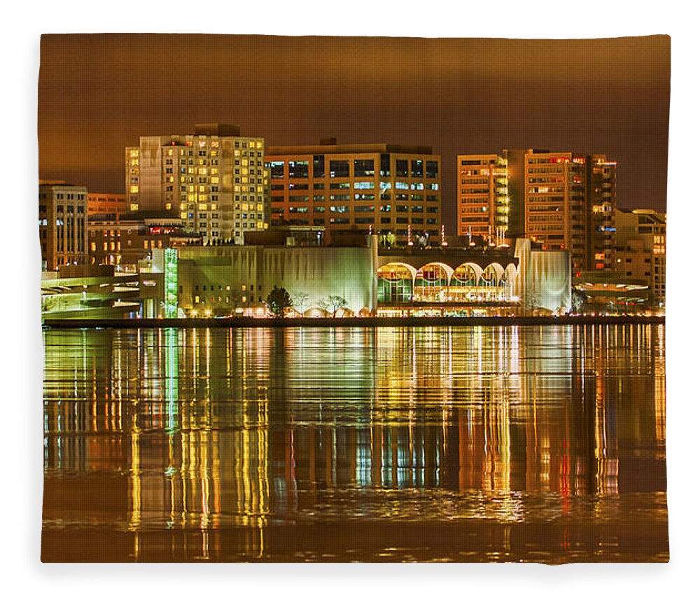 Capitol Fleece Blanket featuring the photograph Monona Terrace Madison Wisconsin by Steven Ralser
