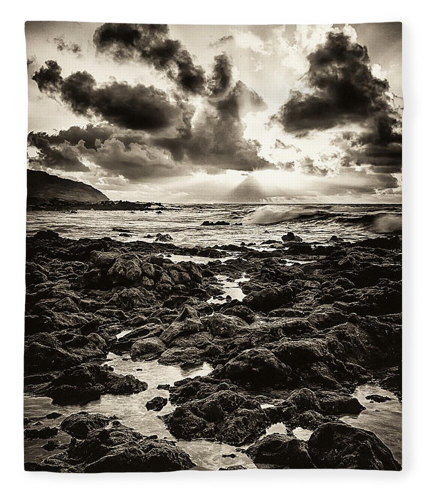 Hawaii Fleece Blanket featuring the photograph Monotone Explosion by Anthony Michael Bonafede